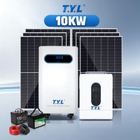 Kit de montage pour panneaux photovoltaïques de toit, onduleur hybride 10 kW, stockage de batteries, pour maison résidentielle, villa, système solaire complet pour la maison
