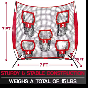 ตาข่ายซ้อมขว้างเบสบอล/ซอฟต์บอล พร้อมโซนตีและกระเป๋าหิ้ว ปรับความสูงได้ สำหรับฝึกซ้อมการตีและการรับลูก - Product Image 6