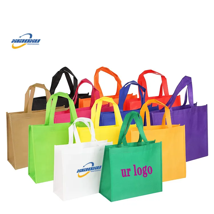 थोक पोर्टेबल शॉपिंग बैग पुन: प्रयोज्य पर्यावरण अनुकूल बैग कस्टम लोगो फैब्रिक गैर बुना शॉपिंग बैग