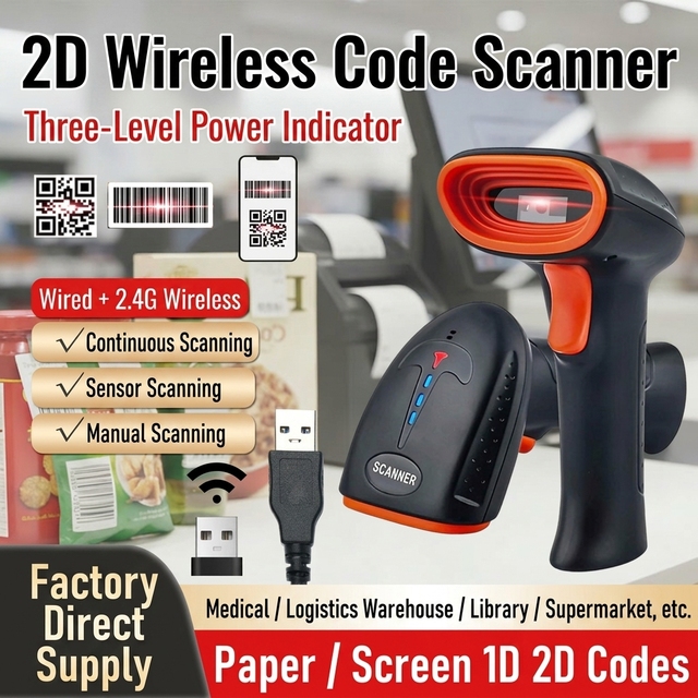 TA20BG Handheld USB Scanner Barcode Qr Code Reader Wireless Blue Tooth 1D 2D Barcode Scanner for Logistics Warehouse