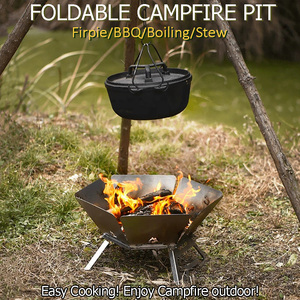 Brasero pliable en acier inoxydable 430, barbecue <span class=keywords><strong>portable</strong></span> léger, brûleur à bois pour <span class=keywords><strong>camping</strong></span>, jardin, barbecue - Product Image 3