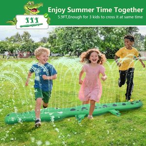 Inflatable Crocodile Sprinkler Toy for Kids Backyard Summer <b>Water</b> Play and Outdoor <b>Fun</b> - Product Image 5