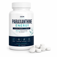 Tablet Energi Paraxanthine dengan L-Theanine Taurine Niacin B6 B12 untuk Kemasan Label Pribadi Seri Nutrisi Fokus Kesehatan