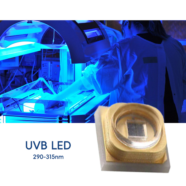 2W UVB 270-320nm High Power SMD3535  200mA- 500mA 30-110mW Optical Power Flat Lens  for Pets Vitamin D3