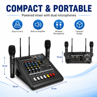 Console de mixage audio professionnelle AOFO PMX-402S, 4 canaux, 400W, avec microphone, Bluetooth, USB, enregistrement écho