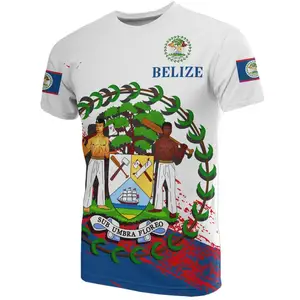 Customize Fashion Belize Special Design T-Shirt High Quality Summer Short Sleeve for Men Wholesale Male Tops Tee Sports Clothing