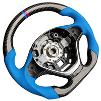 Volante Deportivo de Tres Radios de Cuero y Fibra de Carbono para BMW E46, Serie 3, Serie 4, Serie 5, M3, M5, X1, X2, X3, X4, X5, X6, X7