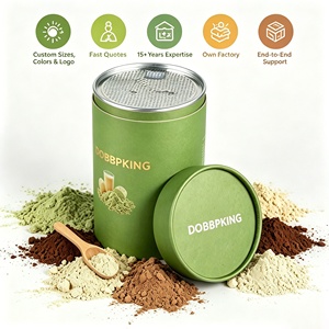Tube en papier cylindrique biodégradable de qualité supérieure, emballage écologique pour poudre de protéines - Product Image 1