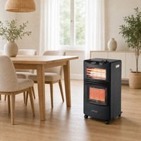 Chauffage au gaz et électrique 2 en 1, portable, autoportant, double usage, propane, domestique, 3 brûleurs, économe en énergie