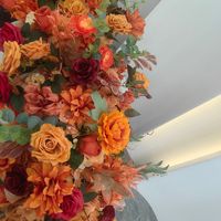 Herbstfarben Seiden-Handgefertigte Realistische Kunstblumen 40x200cm Blumenläufer für Hochzeits-Hintergrund & Zurück-zur-Schule-Dekoration