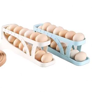 Double-Sided Divider Fresh-Keeping Egg Refrigerator <b>Storage</b> Rack Plastic <b>Kitchen</b> Egg Tray <b>Box</b> Aluminum Metal Injection Technics - Product Image 5