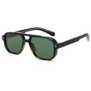 Superhot Eyewear 92814 Fashion 2024 Double Bridge Flat Top Pilot Square Sunglasses