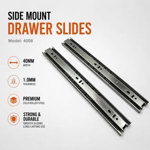 Herraje <span class=keywords><strong>para</strong></span> Muebles, Riel Deslizante Telescópico de Acero Laminado en Frío, Guía de Cajón de Acero de 3 Pliegues Totalmente <span class=keywords><strong>Extensible</strong></span> - Product Image 2