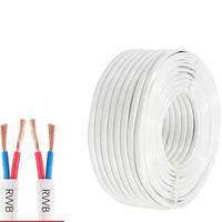 RVVB 2*1,5/2,5/4 mm² zweiadriges, flach ummanteltes, flexibles Kabel, speziell für freiliegende Verkabelung in Haushaltsinstallationen konzipiert.
