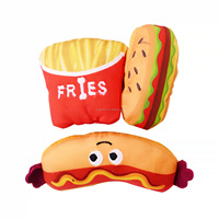 Jouets à mâcher personnalisés pour chiens, mini hamburgers, sushis et œufs frits variés, jouets en peluche qui couinent pour les chiens qui mâchent