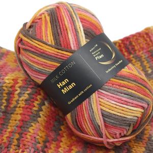 Fil Mélangé à Tricoter et Crocheter, <span class=keywords><strong>Laine</strong></span> Épaisse en Coton Lait Dégradé Teint par Sections, 7 Brins Haute Résistance pour Bonnets, Chaussures DIY - Product Image 4