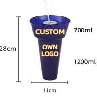 1000ml PP réutilisable PP plastique jus Boba bulle tasse à thé avec poulet frit salade de fruits bol de nourriture collation et boisson tasse