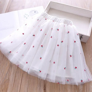 2022 Summer Girls' Clothing Sets Denim Flower <strong>Embroidered</strong> Lapel <strong>Top</strong>+Net Yarn <strong>Skirt</strong> 2PCS Suit Princess Baby Kids Children Clothes