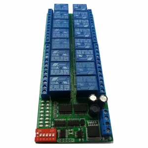 Easy to Install DIN Rail Box DIP Switch Setup Parameters DC 12V 24V 20A 32CH Modbus RTU RS485 Relay Module RYR432D