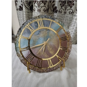 Top Selling Custom Handmade Resin Wall <b>Clock</b> with Marble Effect Silent Movement Decorative <b>Clock</b> for Home Interior for Sale - Product Image 2