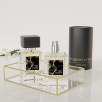 Flacon de parfum vide en verre transparent de luxe, carré, 30 ml, 50 ml, avec boîte d'emballage, couvercle personnalisé, sans BPA, impression sérigraphique pour crème visage