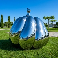 Grandes Villas de Ferme Extérieures Personnalisées, Parcs et Exploitations Privées, Art Décoratif, Grand Miroir en Acier Inoxydable Plaqué Argent