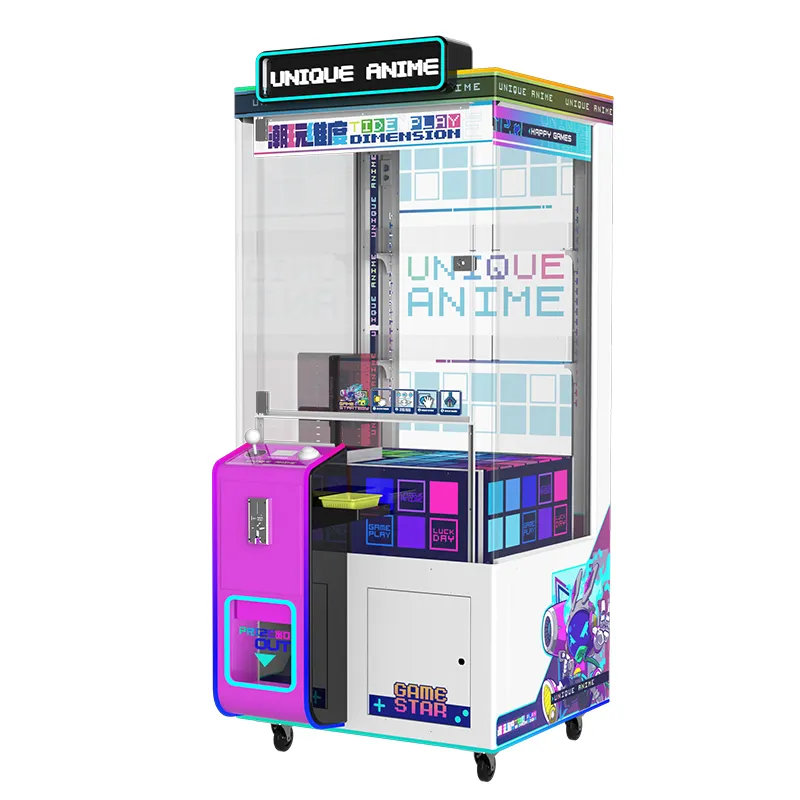 Unique Anime Tide Play crane game machine glass metal cabinet claw machine plush toy grabber redemption arcades amusement venue