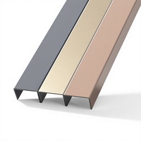 Profilé en acier inoxydable pour panneau mural, carrelage, plafond, décoration de fond, finition or rose, cuivre, argent, noir, profilé en U