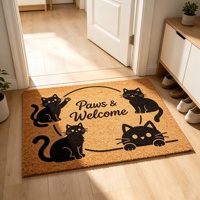 Tapis de bienvenue personnalisé en fibre de coco antidérapant pour animaux de compagnie, idéal pour les amoureux des animaux, décoration de porche extérieur
