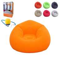Fauteuil gonflable floqué en PVC pour camping, canapé pliable portable d'extérieur avec pompe, design moderne, multi-usage pour la maison