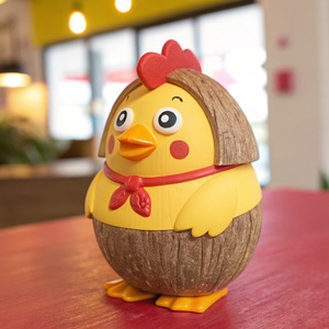 Figura de Pollo con Coco, Regalo Novedoso de Plástico, Recuerdo Personalizado de Turismo Cultural - Product Image 4