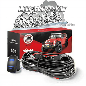 12ft LED-Licht leiste Kabelbaum Blauer Wipp schalter <span class=keywords><strong>2</strong></span>-adrige Sicherung PVC-Isolierung Kupfer leiter Auto Application Equivalent - Product Image 3