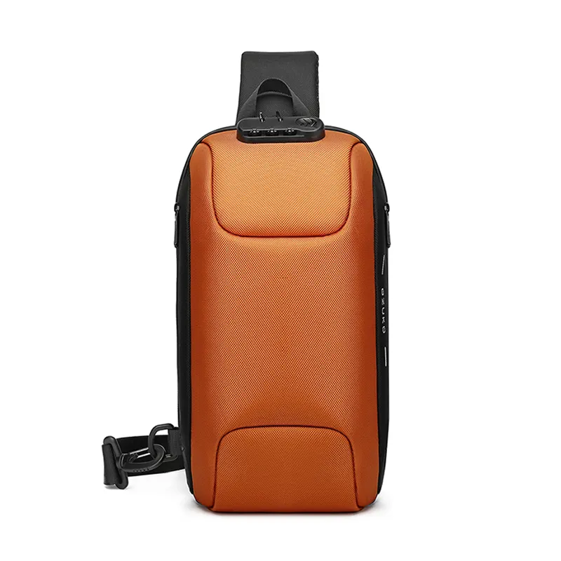 OZUKO 2021 Korea Style Usb Charging Wholesale Sling Back Pack Mens Shoulder Bags Chest Custom Messenger Bag Crossbody