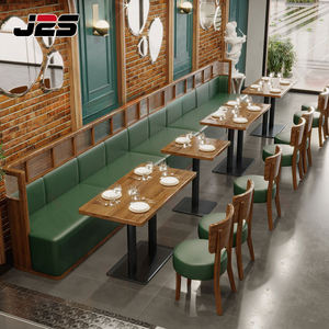Juego de Banquetas Redondas de Madera y Cuero Moderno J2S, Muebles Comerciales Duraderos para Restaurantes - Product Image 2