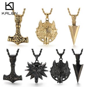 Kalen Noridc-collar con colgante de diente de Lobo, joyería de acero inoxidable, amuleto de runas, martillo, Thor, punta de lanza, nórdico, Vikingo, nórdico, Mjolnir - Product Image 2