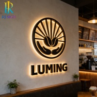 Enseigne en lettres 3D en acier inoxydable rétroéclairées par LED, bandes LED, étanches IP65, pour intérieur/extérieur, enseigne de magasin