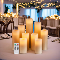 Bougies LED électroniques sans flamme à télécommande transfrontalière, lampe à bougie en paraffine pour accessoires d'ambiance d'anniversaire et de mariage