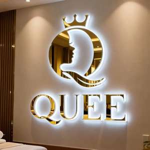 Letrero 3D Personalizado para Salón de Belleza, Diseño de Letrero LED, Letrero Metálico Retroiluminado, Logotipo de Pared para Negocios, Letrero LED Iluminado para Señalización Interior - Product Image 5