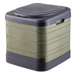 Grand pot de <span class=keywords><strong>camping</strong></span> pliable au design moderne Toilette portable pour adultes en plastique pour voiture, bateau, randonnée, une pièce Bol carré S-Trap - Product Image 6