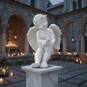 Sculture in Resina della <span class=keywords><strong>Dea</strong></span> dell'Amore, Arte in Resina per Hotel e Paesaggistica di Piazze, Fontana Decorata con Cupido che Tiene in Mano una Rosa - Product Image 2