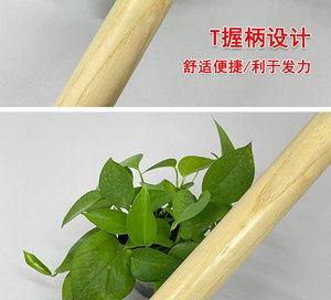 Manche de pelle en bois de hêtre massif en forme de T, 95 cm, brun clair, outil agricole et d'arboriculture - Product Image 6