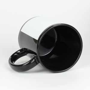 11oz cốc màu đen với bản vá màu trắng cho thăng hoa đầy đủ màu sắc thăng hoa <span class=keywords><strong>Mug</strong></span> gốm - Product Image 5