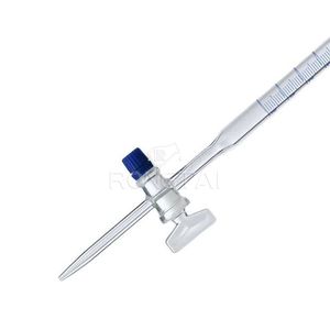RONGTAI Laboratorio Cristalería China Factory 1642A 100mL Bureta de laboratorio con llave de paso de PTFE - Product Image 1