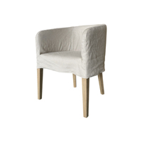 Fauteuil de salle à manger en chêne antique de style français FH1017, tissu en coton et lin, personnalisable, pour la maison, le bureau, la villa, l'appartement, l'hôtel