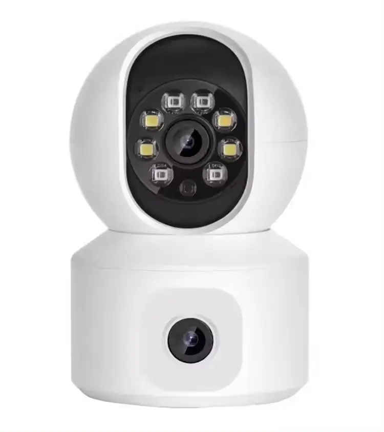 Hỗ trợ màn hình kép hiển thị trong nhà Đèn pha ống kính kép Pan nghiêng CCTV icsee máy ảnh