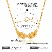 Collier pendentif étoile et aile d'ange superposés en acier inoxydable plaqué or 18 carats, bijoux tendance pour femmes