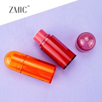 Contenant vide personnalisé rouge rond pour stick de blush, stick de fond de teint, stick de highlighter cosmétique, emballage plastique avec capuchon en dôme