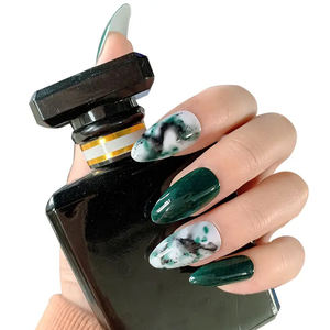 Usine Vente Chaude Transparent Clair Longueur Moyenne Fleur D'amande Français Conseils <span class=keywords><strong>Faux</strong></span> Ongles Couverture Complète 24Pcs Appuyez Sur Les Ongles - Product Image 3