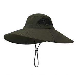 Chapeau Bob Respirant en Maille SFB117 Bleu Marine à Large Bord Protection UV Anti-UV avec Cordon de Menton Réglable Coupe-Vent pour Hommes - Product Image 4