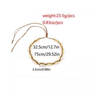 Collier de style bohème réglable <span class=keywords><strong>avec</strong></span> <span class=keywords><strong>cordon</strong></span> de cire pour femme, longueur de 25mm, 32.5cm, 1624823 - Product Image 3
